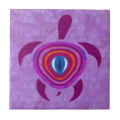 Paarse oogschildpad tegeltje (Voorkant)