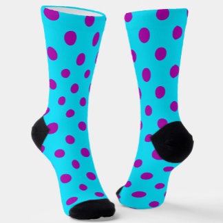 Paarse op blauwe stippen Patroonontwerp Sokken