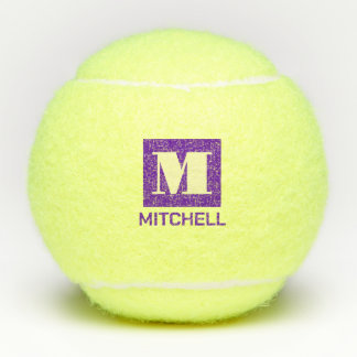 Paarse, op maat gesneden blote monogram van het In Tennisballen