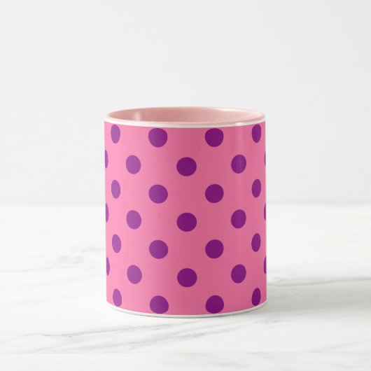 Paarse op roze stippen Patroonontwerp Mok (Midden)