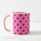 Paarse op roze stippen Patroonontwerp Mok (Links)