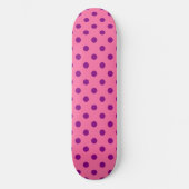 Paarse op roze stippen Patroonontwerp Skateboard (Voorkant)