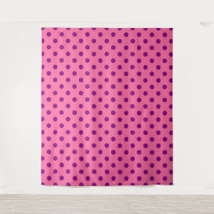 Paarse op roze stippen Patroonontwerp Wandkleed