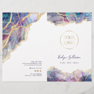 Paarse opal design service menubrochure