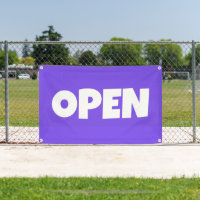 Paarse OPEN Banner