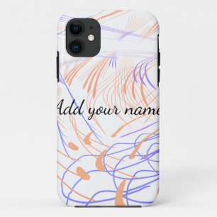 Paarse oranje aquarel abstracte voeg naam tekst th iPhone 11 hoesje