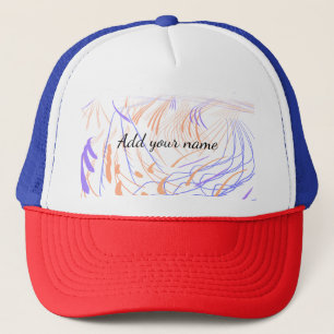 Paarse oranje aquarel abstracte voeg naam tekst th trucker pet