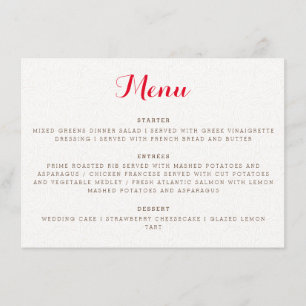 Paarse Oranje Boho Wilde Bloemenen Foliage Bruilof Menu