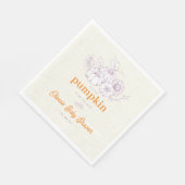 Paarse Oranje burlap kleine pompoen Baby shower Servet (Hoek)