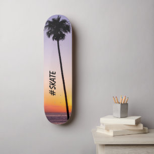 Paarse Oranje Californische palmboomklep Skateboard