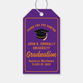 Paarse Oranje Custom 2024 Graduation Party Cadeaulabel (Voorkant)