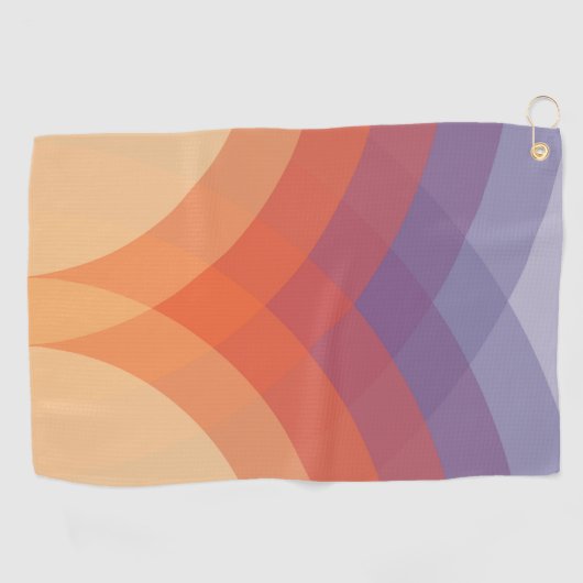 Paarse, oranje en blauwe kleurrijke pastelbogen golfhanddoek (Horizontaal)