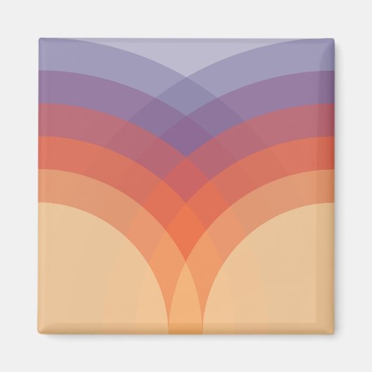 Paarse, oranje en blauwe kleurrijke pastelbogen magneet (Voorkant)
