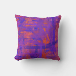 Paarse Oranje Fijne Kunst Schilderstijl Kussen