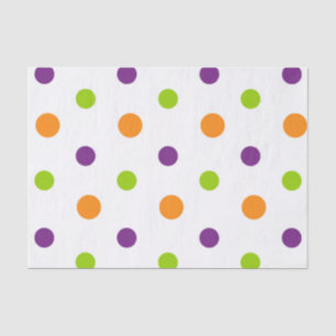 PAARSE ORANJE GROENE HALLOWEEN POLKA DOTS TISSUEPAPIER