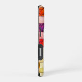 Paarse oranje harten gingham iPhone case Hoesje (Rechterkant)