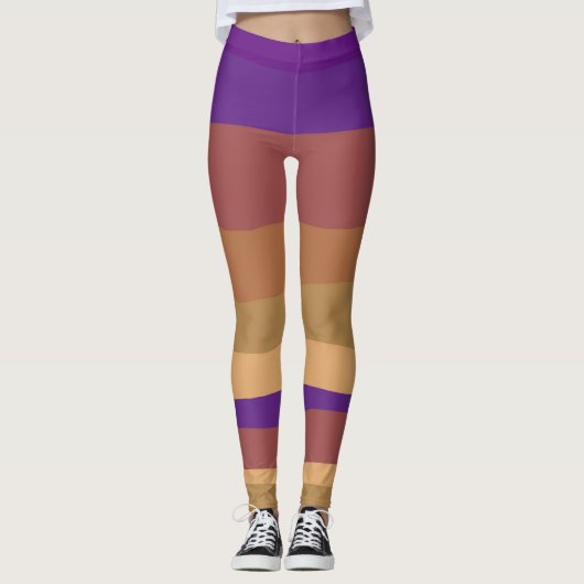 Paarse & Oranje kleurrijke woestijn Leggings (Voorkant)