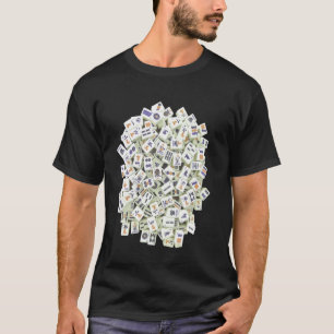 Paarse & Oranje Mah Jong-tegels, Mah Jongg Mahjong T-shirt