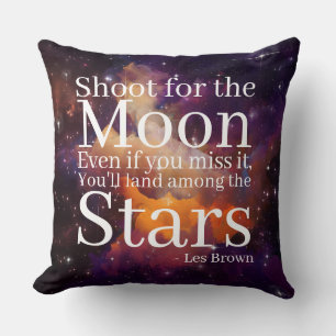 Paarse Oranje Nebula Inspirerend Quote Kussen
