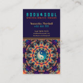 Paarse Oranje New age Mandala Oost-YinYang Visitekaartje (Achterkant)