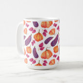 PAARSE & ORANJE POMPOENEN & AUBERGINES KOFFIEMOK (Voorkant links)