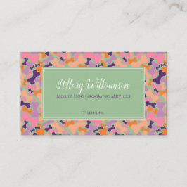 Paarse Oranje roze hondenbeenderdienst Klantenkaartje