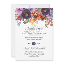 Paarse Oranje Rozen Plum Floral Wedding