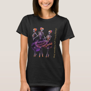 Paarse Oranje Skelet Ballerina Jacht Echo T-shirt