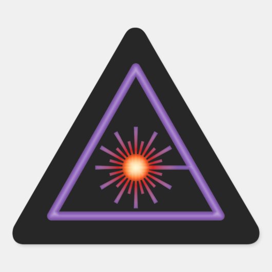 Paarse & Oranje Sticker van de Laserwaarschuwing (Voorkant)