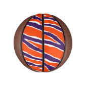 Paarse & Oranje tijgerstrips Basketbal (Verticaal)