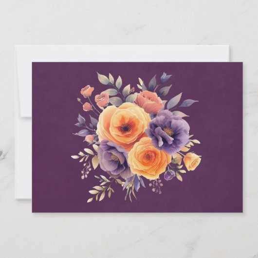 Paarse Oranje Vrachtwagen Bruiloft Dank u Kaart