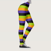 Paarse Oranje Zwarte Groene Heksenstrepen Hallowee Leggings (Rechts)