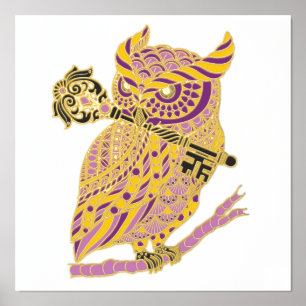 Paarse oranjehoenders folie afdrukken