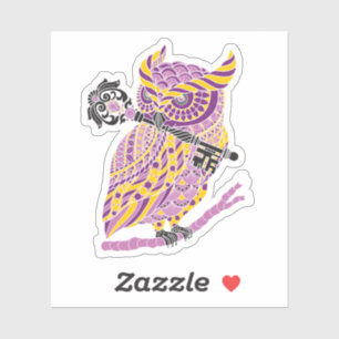 Paarse oranjehoenders sticker