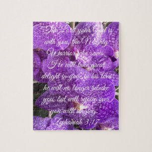 Paarse Orchid/Bijbelzaag Puzzle Legpuzzel