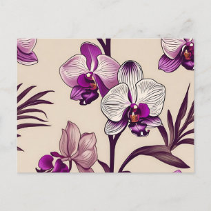 Paarse Orchid Flowers Briefkaart