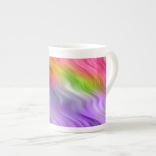 Paarse Orchid Wavy Texture Porselein Kop