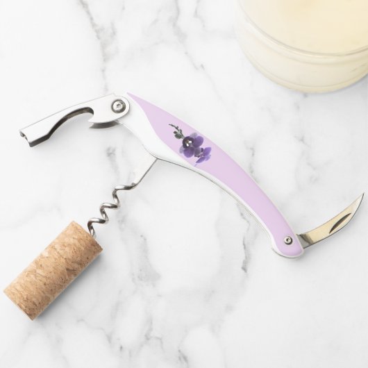 Paarse orchidebloem, kurkentrekker (Voorkant)