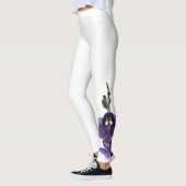 Paarse orchidebloem. leggings (Links)