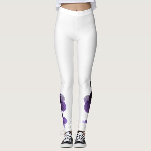 Paarse orchidebloem. leggings (Voorkant)