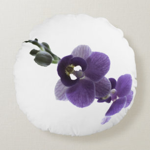 Paarse orchidebloem, ronde piloot rond kussen