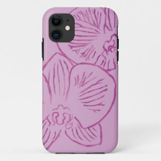 Paarse orchidee Abstracte kunst iPhone 11 Hoesje