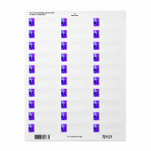 Paarse orchidee-adreslabel etiket (Full Sheet)