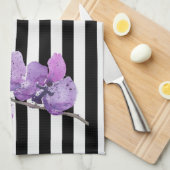 Paarse orchidee band Waterverf ventilator Theedoek (Quarter Fold)