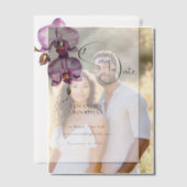 Paarse Orchidee Bloemen Cascade Tropische Bloem Vellum Uitnodigingen (Offset (Koppel))