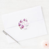 Paarse Orchidee Bloesem 30e Verjaardag Ronde Sticker (Envelop)