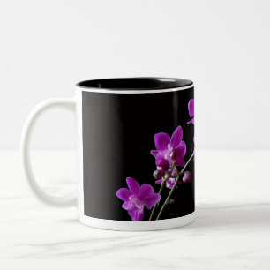 Paarse Orchidee Bloesem Tweekleurige Mok