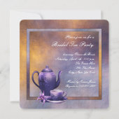 Paarse Orchidee Bridal Tea Kaart (Achterkant)