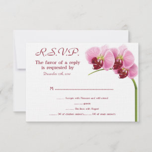 Paarse Orchidee bruiloft RSVP Kaart