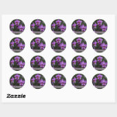 Paarse orchidee bruiloft stickers (Vel)